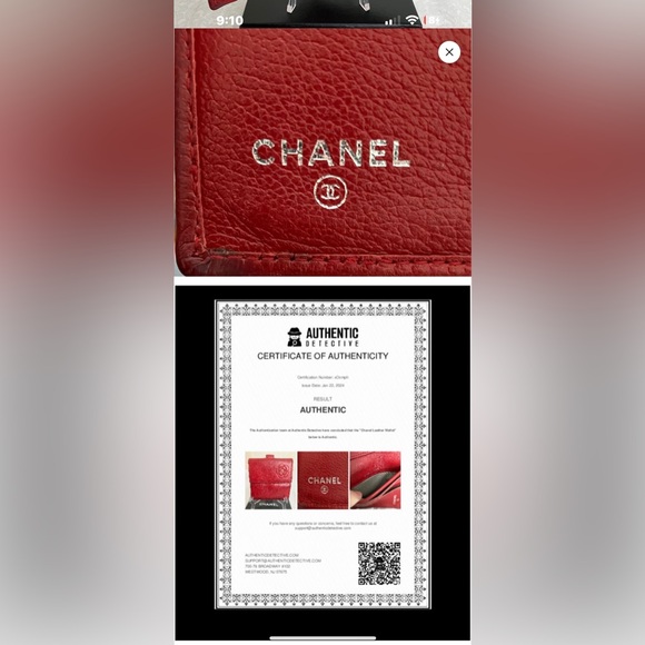 CHANEL CAMELLIA RED WALLET. EUC Rare color w/COA Host pick - Picture 2 of 8
